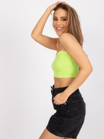 Fluo zielony krótki top w prążek na ramiączkach Aria RUE PARIS