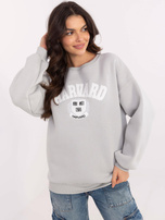 Hurt Jasnoszara bluza bez kapturem z napisem Harvard