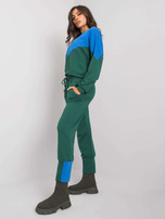 Niebiesko-zielony komplet z bluzą i spodniami Abinelli RUE PARIS
