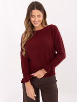 Bordowy damski sweter oversize z wiskozą