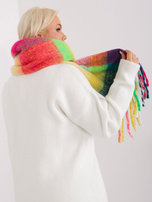 Hurtownia Różowo-zielony szal w kolorową kratę 