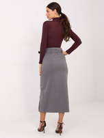 Szara midi spódnica z rozcięciem RUE PARIS