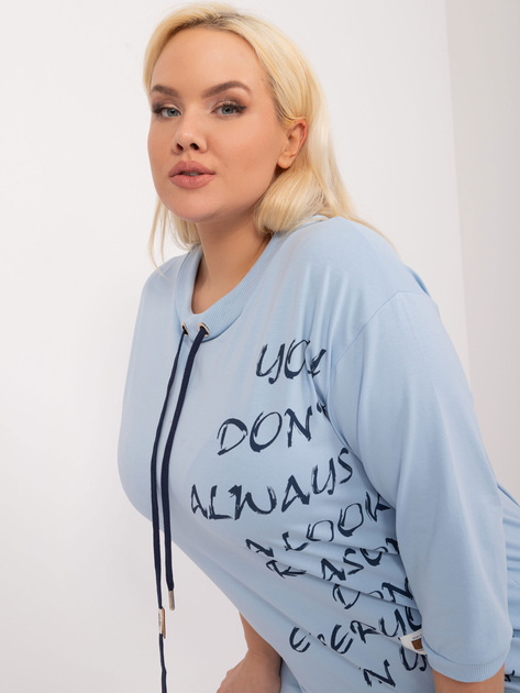 Hurt Jasnoniebieska bluzka plus size z rękawem 3/4