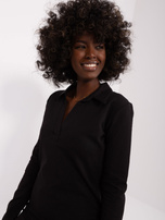 Hurtownia Czarna sukienka basic z długim rękawem RUE PARIS