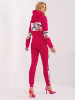 Hurt Fuksjowy damski komplet dresowy z bawełny 
