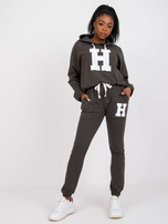 Khaki komplet dresowy z bluzą i spodniami Natela