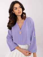 Hurt Liliowa muślinowa bluzka koszulowa z bawełny