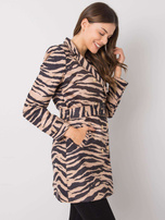 Beżowo-czarny płaszcz damski Missouri