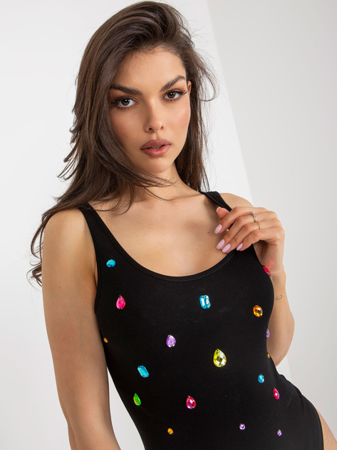 Hurtownia Czarne bawełniane body na ramiączkach