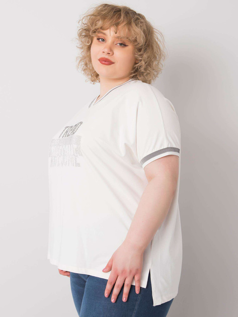 Biała bluzka plus size z aplikacją Billi