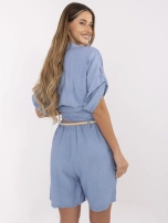 Niebieskie dłuższe szorty z kieszeniami 