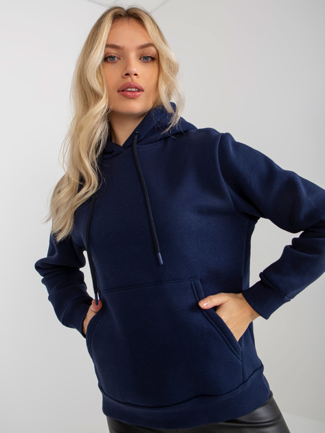 Hurt Granatowa dresowa bluza basic z kapturem RUE PARIS