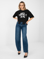 Czarna damska bluzka oversize z kokardkami 