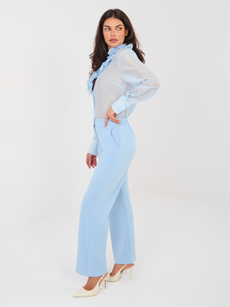 Jasnoniebieskie spodnie z miękkiego materiału RUE PARIS