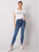 Niebieskie dopasowane jeansy Alis RUE PARIS