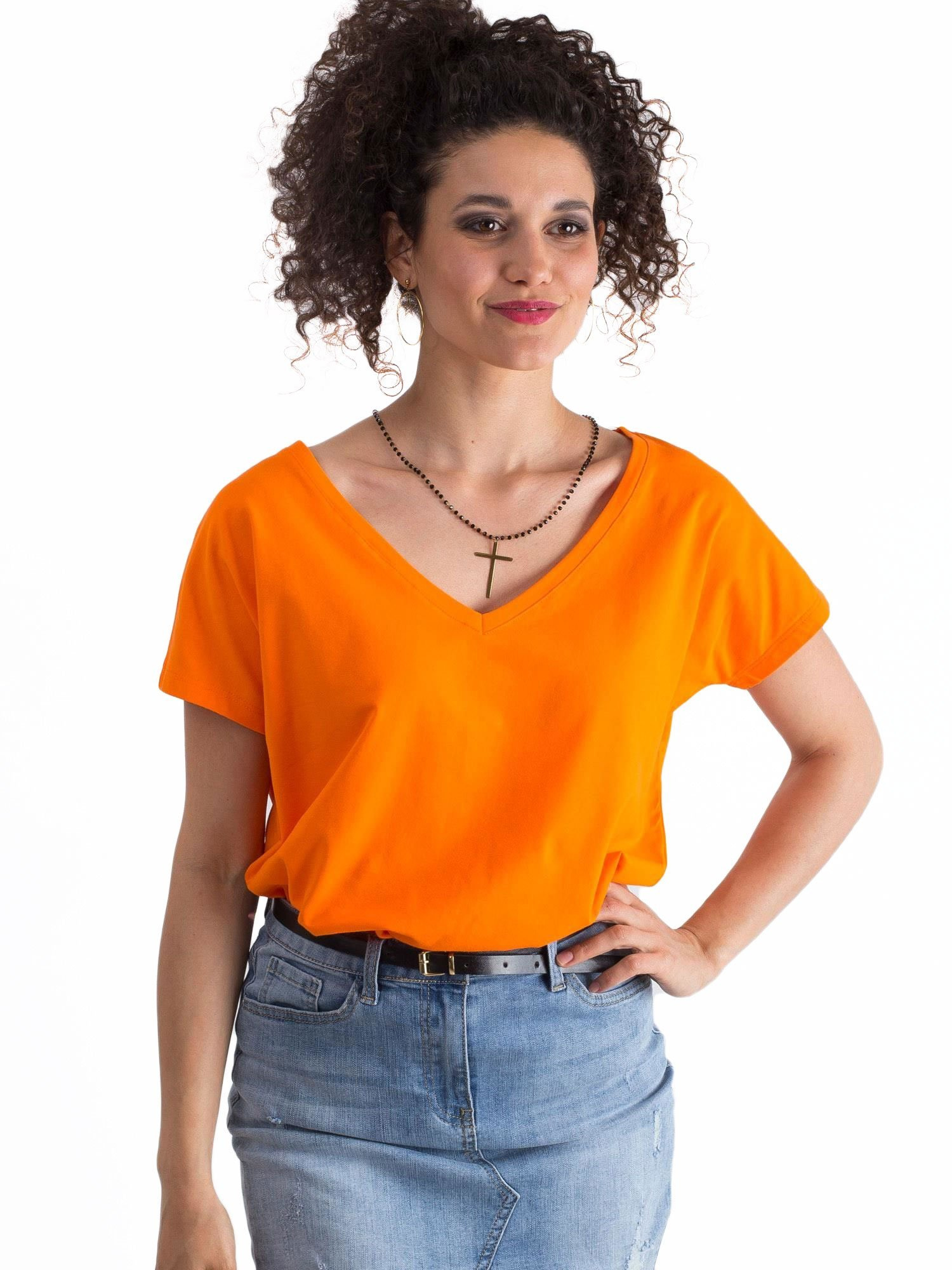 Fluo pomarańczowy t-shirt Emory