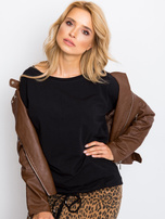 Czarna bluzka basic z bawełny Carla