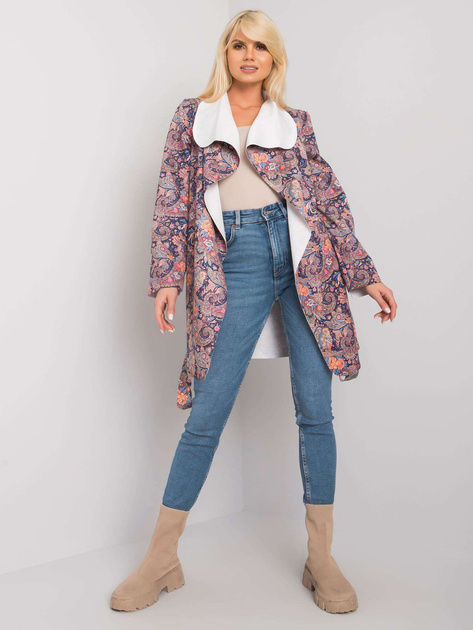 Fioletowy wzorzysty płaszcz damski Aggie