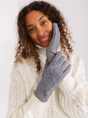 Dunkelgraue Strickhandschuhe für Damen.