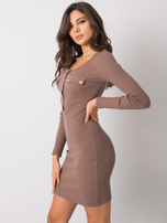 Brązowa sukienka ołówkowa Delaware RUE PARIS