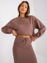 Jasnobrązowy komplet dresowy ze spódnicą midi Louisa