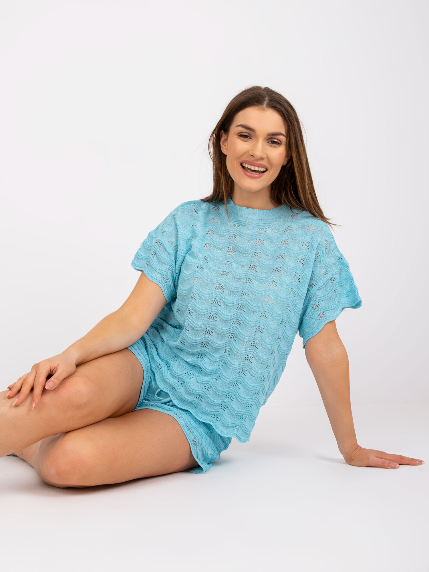 Blue set for summer with short sleeves