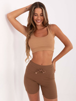 Camelowy top typu bokserka RUE PARIS 