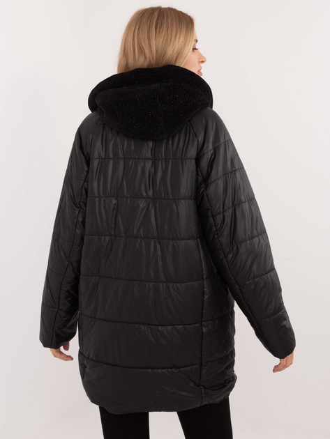 Hurtownia Czarna przejściowa kurtka z kapturem