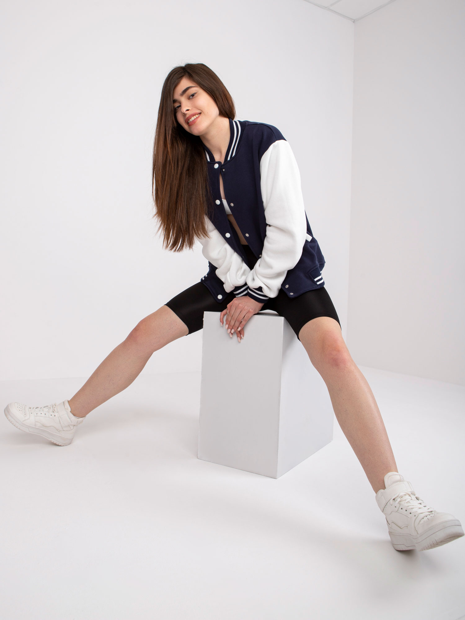 Navy blue sweatshirt bomber Menorca