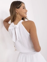 Biała muślinowa sukienka z wiązaniem na plecach