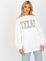 Hurtownia Ecru długa bluza z nadrukiem