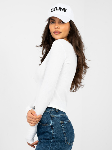 Ecru dopasowana bluzka basic z bawełny