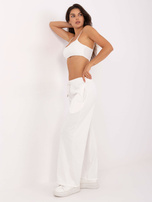 Ecru dresowe spodnie z szeroką nogawką