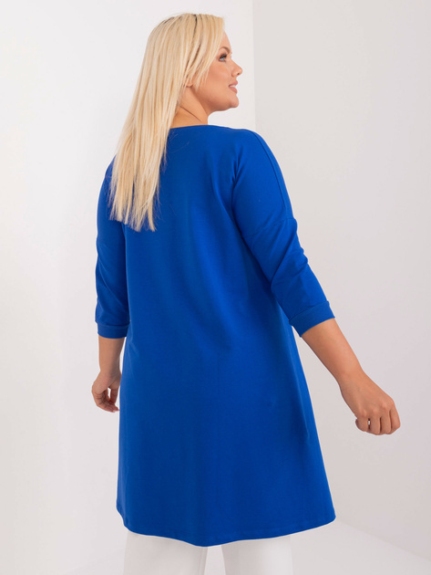 Hurt Kobaltowa damska bluzka plus size o kroju oversize
