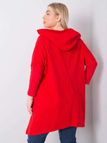 Czerwona bluza plus size z kapturem Aina