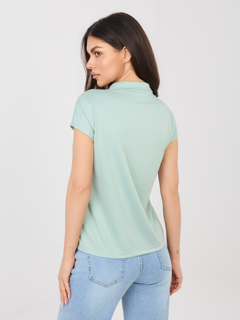 Pistacjowa koszulka polo z domieszką wiskozy SUBLEVEL