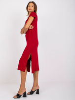 Bordowa sukienka midi na co dzień Liliane