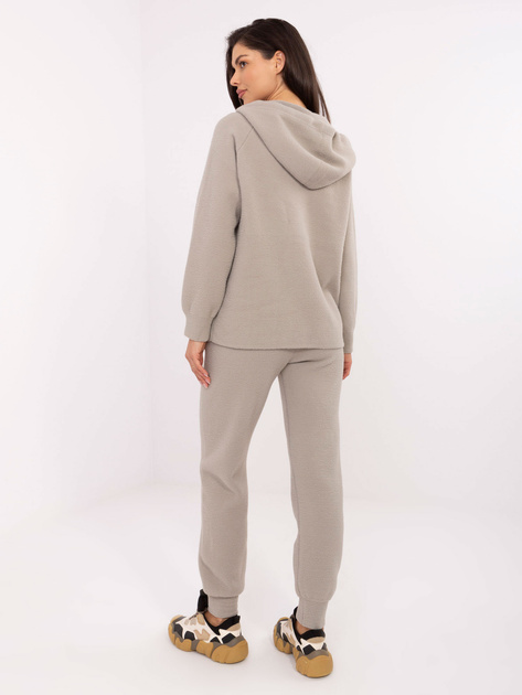 Szary swetrowy komplet z domieszką wełny