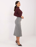 Szara dzianinowa spódnica bez zadęcia