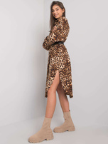 Beżowa sukienka w panterkę Tida OCH BELLA