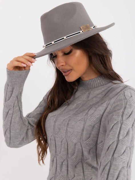 Hurt Szary sweter z warkoczami i ściągaczami