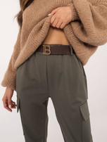 Hurt Khaki damskie spodnie cargo z paskiem  OCH BELLA