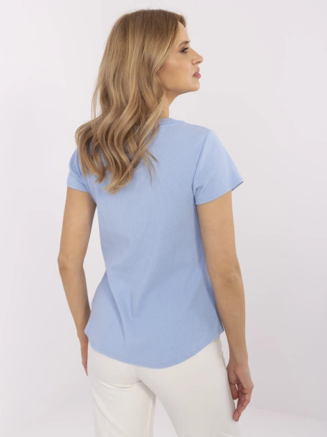 Hurt Jasnoniebieska bluzka z ozdobnymi guzikami