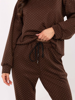 Brązowy komplet z prostymi spodniami RUE PARIS  