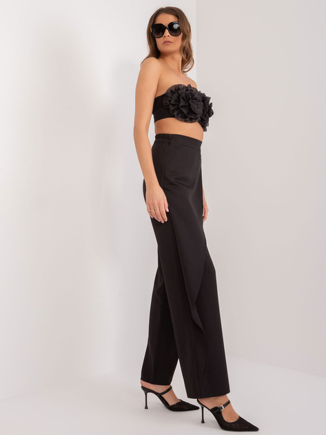 Hurtownia Czarne szerokie spodnie materiałowe