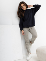 Granatowa dresowa bluza basic z bawełny 