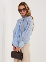 Jasnoniebieska prześwitująca koszula w paski