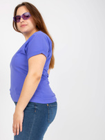 Fioletowy t-shirt plus size z napisem