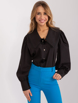 Hurt Czarna klasyczna koszula z ozdobnym kołnierzem