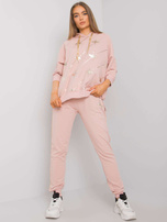 Brudnoróżowy komplet dwuczęściowy z printem Cliffton